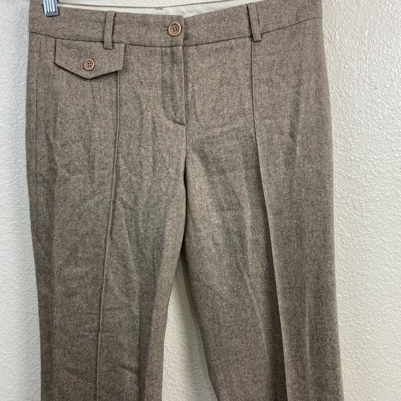 Theory Wool Brown Tailored Trouser Neutral Bootcut Office Formal Pants Women’s 2 - Picture 13 of 16